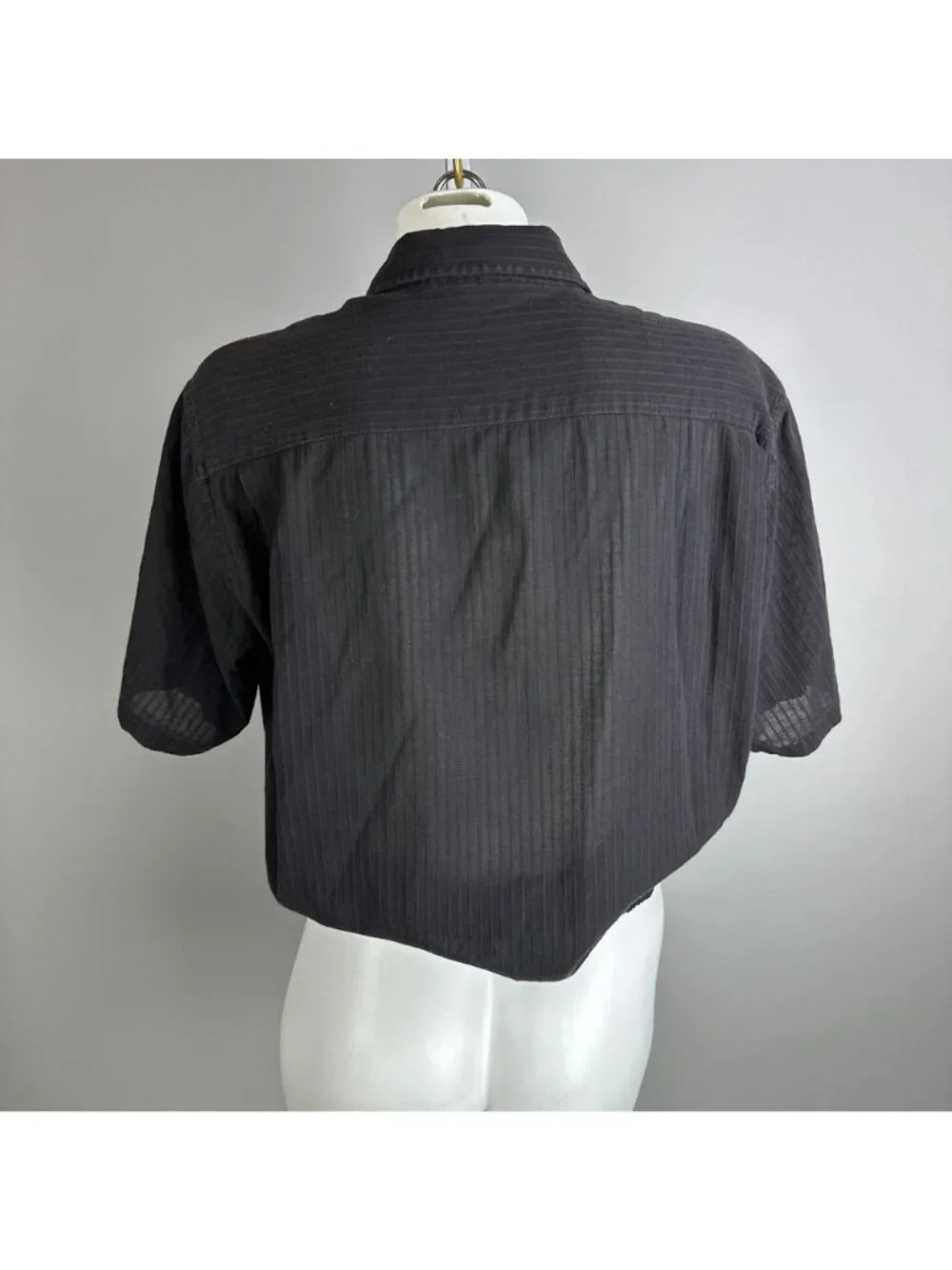 Rare Vintage 70s Gucci Men’s Shirt Black Sheer Smocked Dandy Poet Disco 15 38